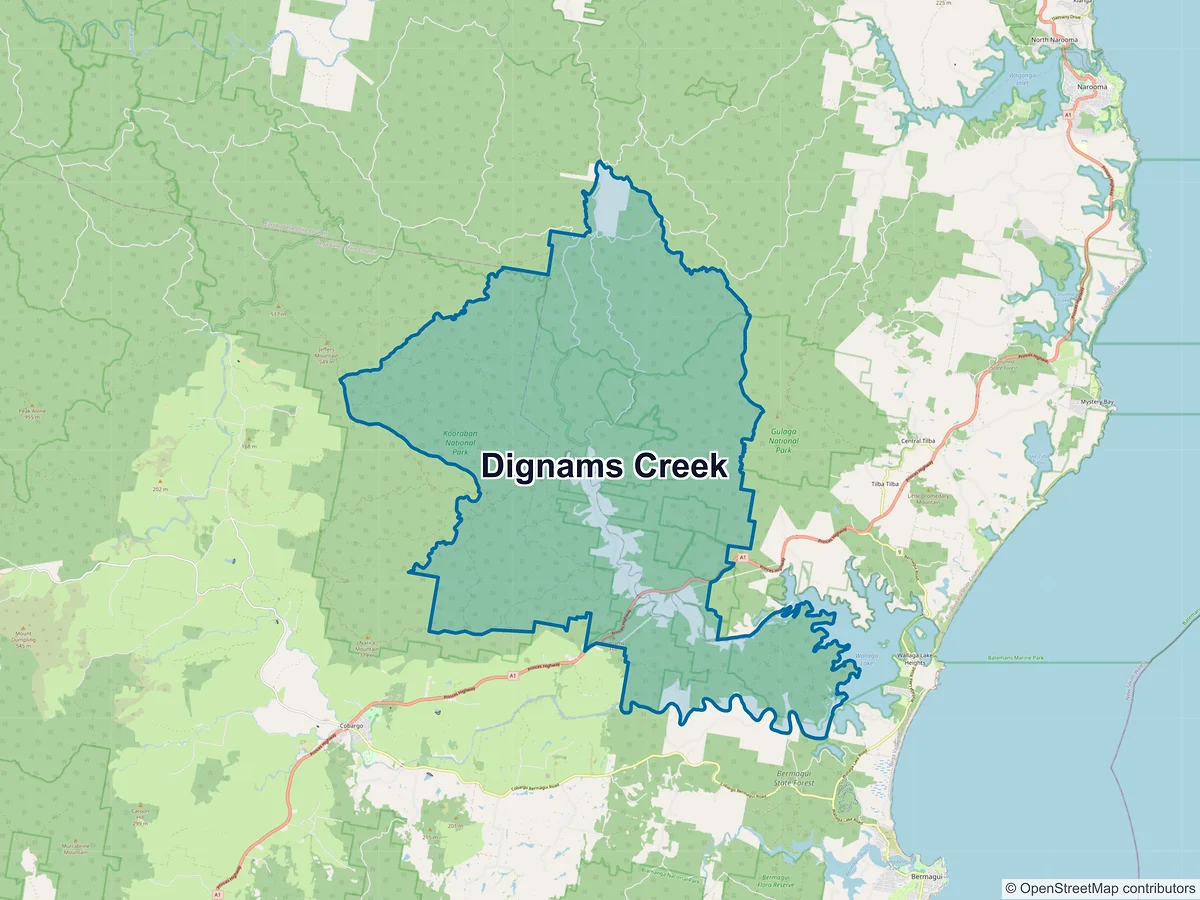Map of Dignams Creek, NSW, Australia