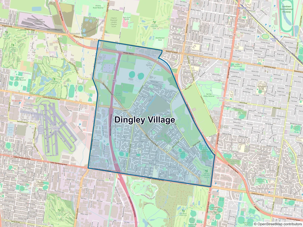 Map of Dingley Village, VIC, Australia