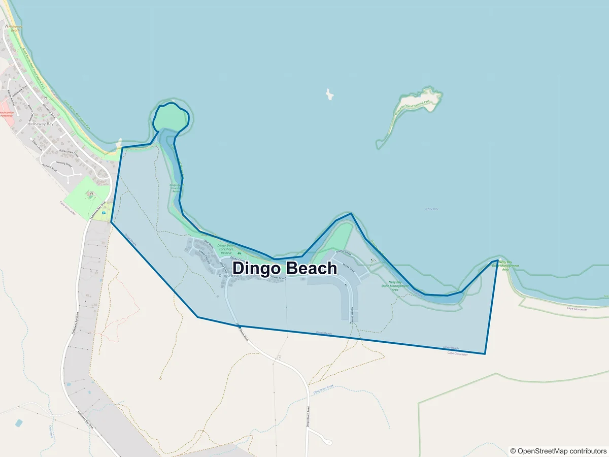 Map of Dingo Beach, QLD, Australia