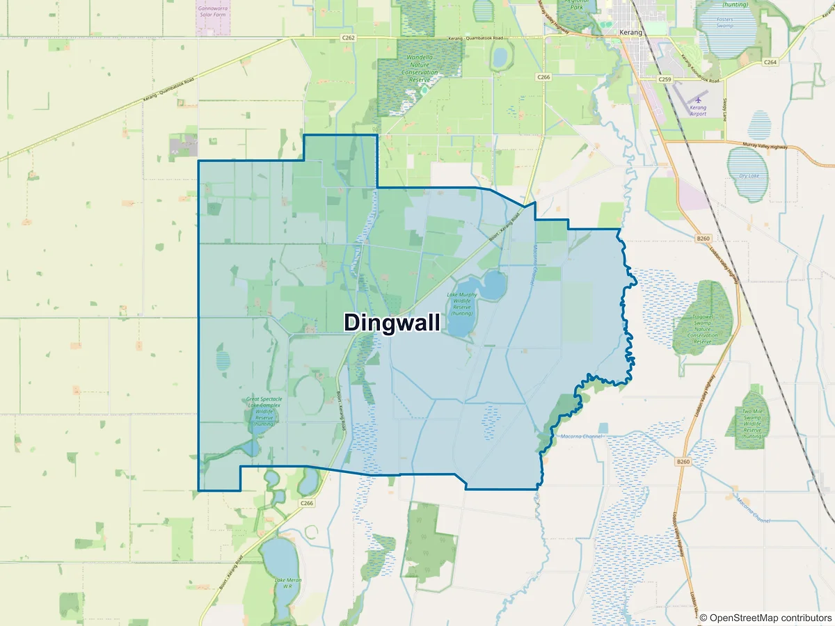 Map of Dingwall, VIC, Australia
