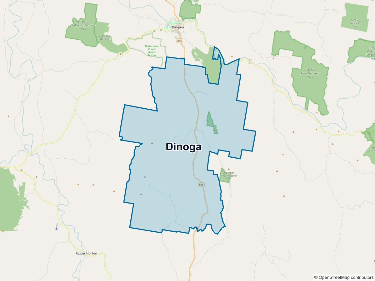 Map of Dinoga, NSW, Australia