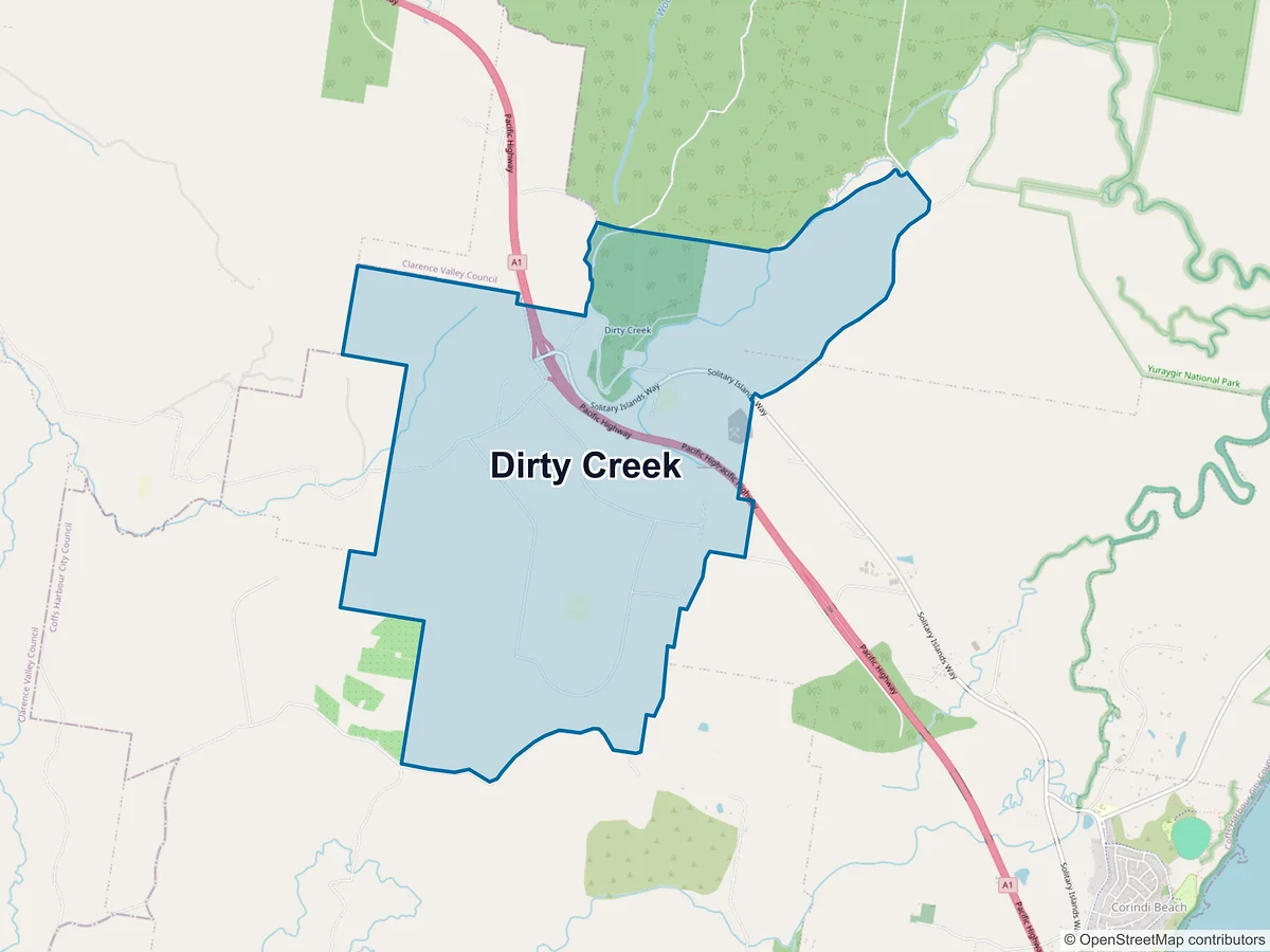 Map of Dirty Creek, NSW, Australia
