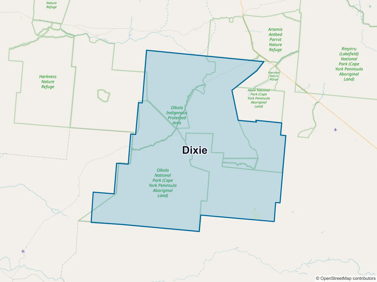 Map of Dixie, QLD, Australia