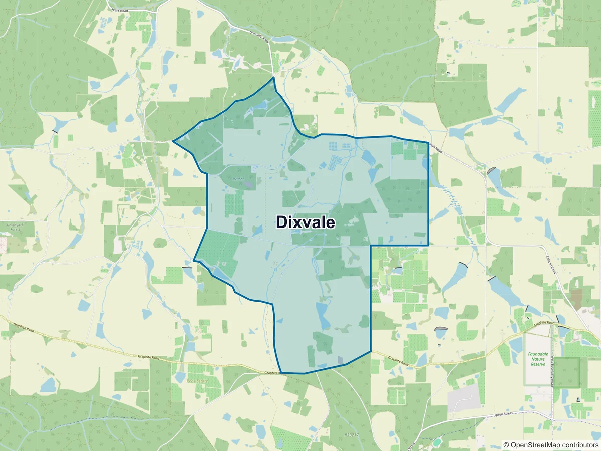 Map of Dixvale, WA, Australia