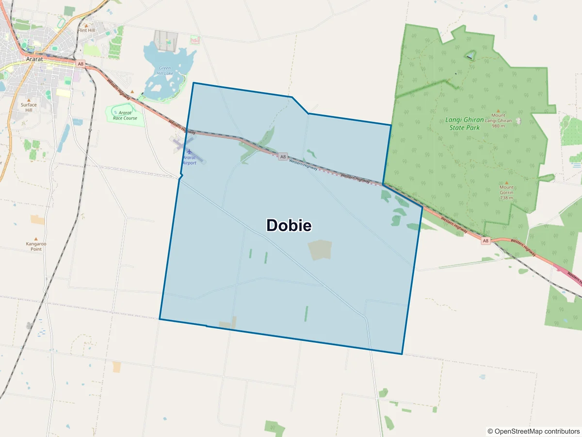 Map of Dobie, VIC, Australia