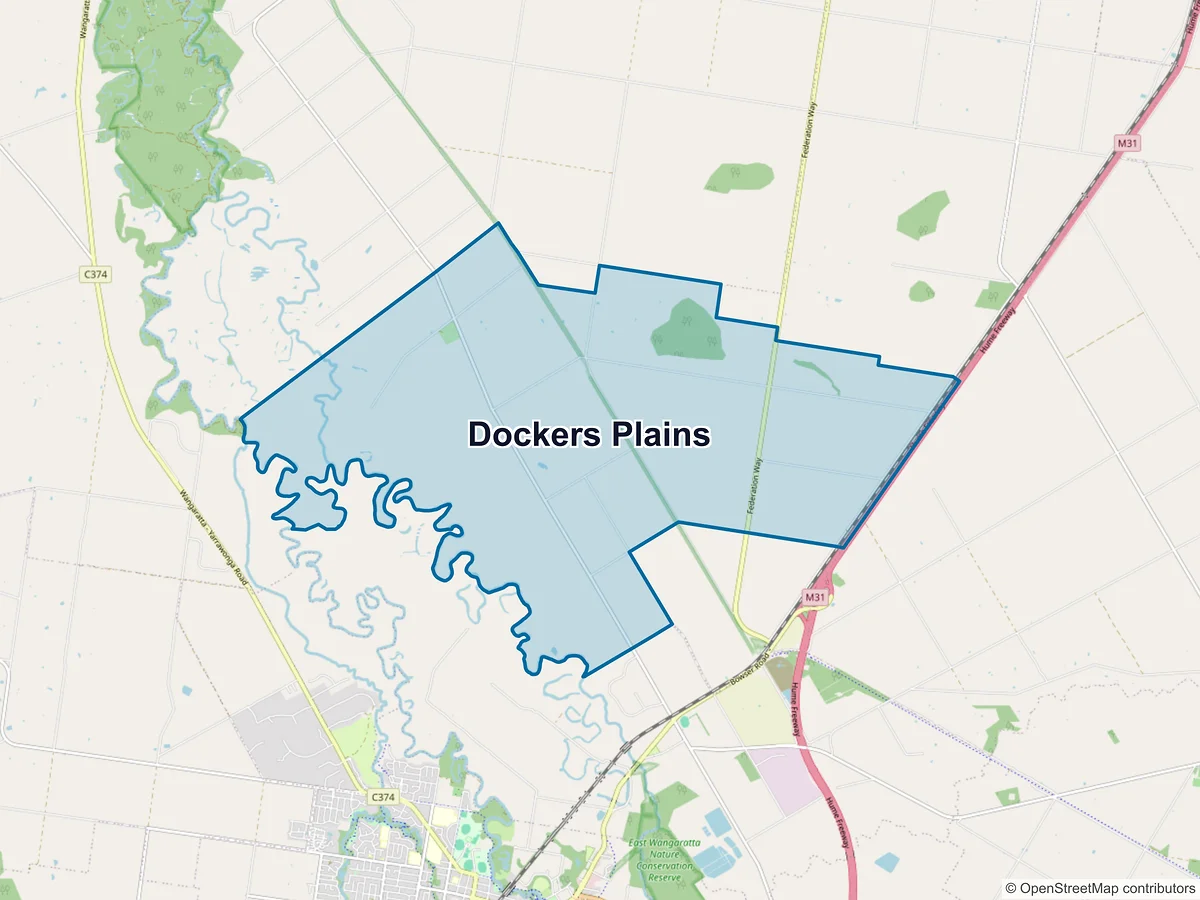 Map of Dockers Plains, VIC, Australia