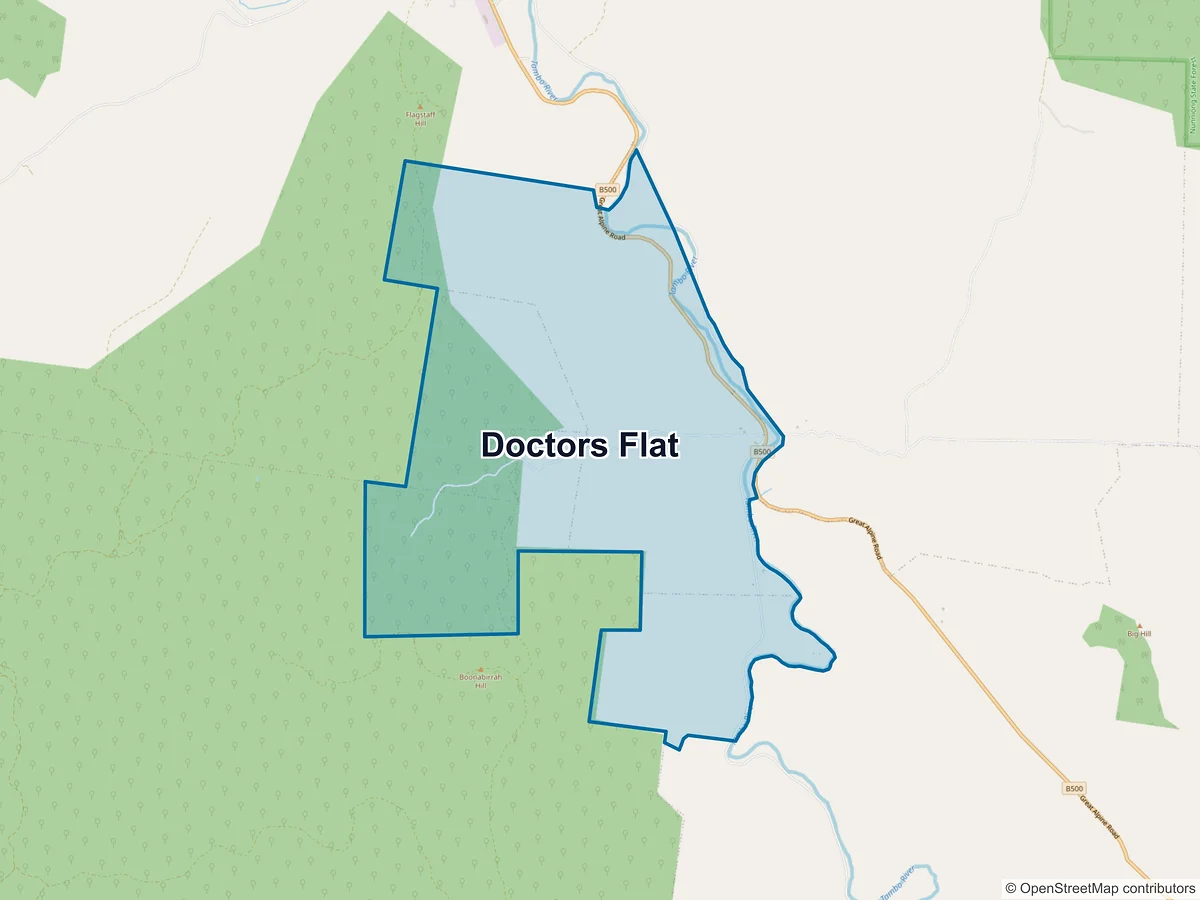 Map of Doctors Flat, VIC, Australia