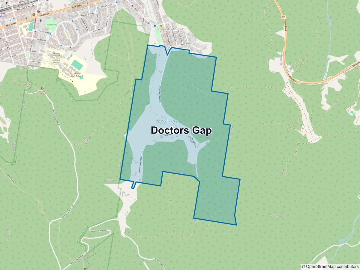 Map of Doctors Gap, NSW, Australia