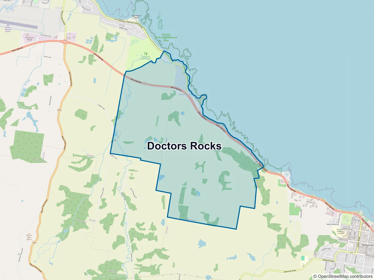 Map of Doctors Rocks, TAS, Australia