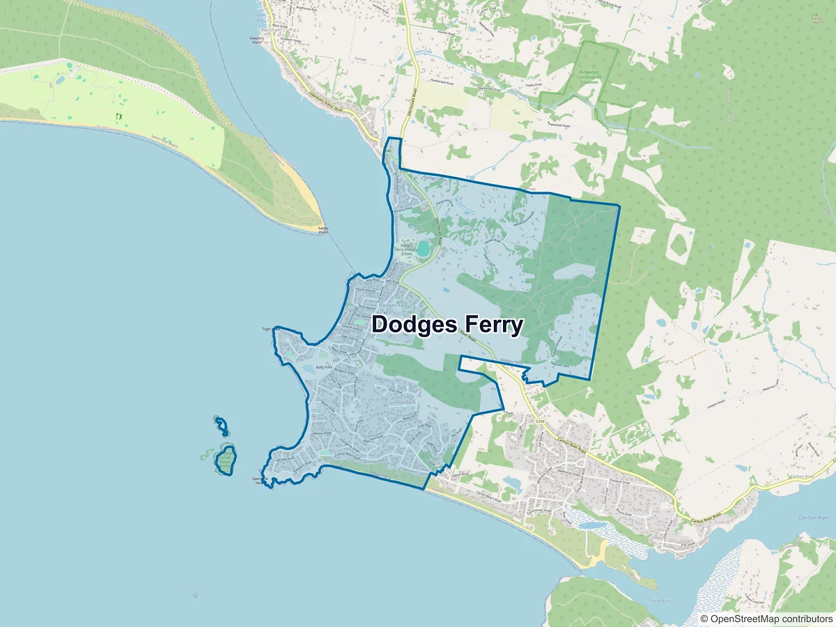 Map of Dodges Ferry, TAS, Australia