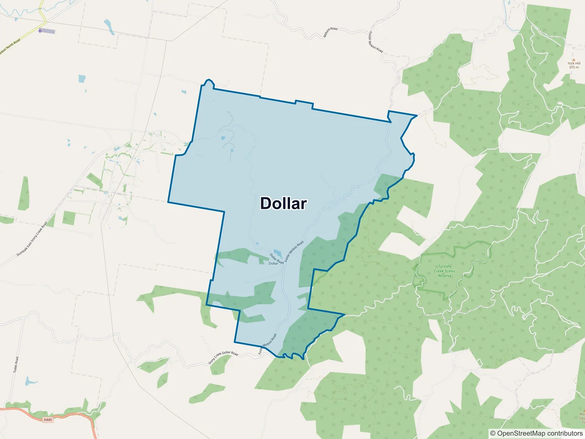 Map of Dollar, VIC, Australia