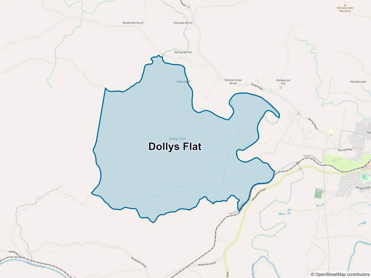 Map of Dollys Flat, NSW, Australia