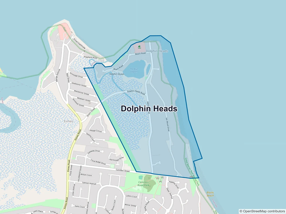 Map of Dolphin Heads, QLD, Australia