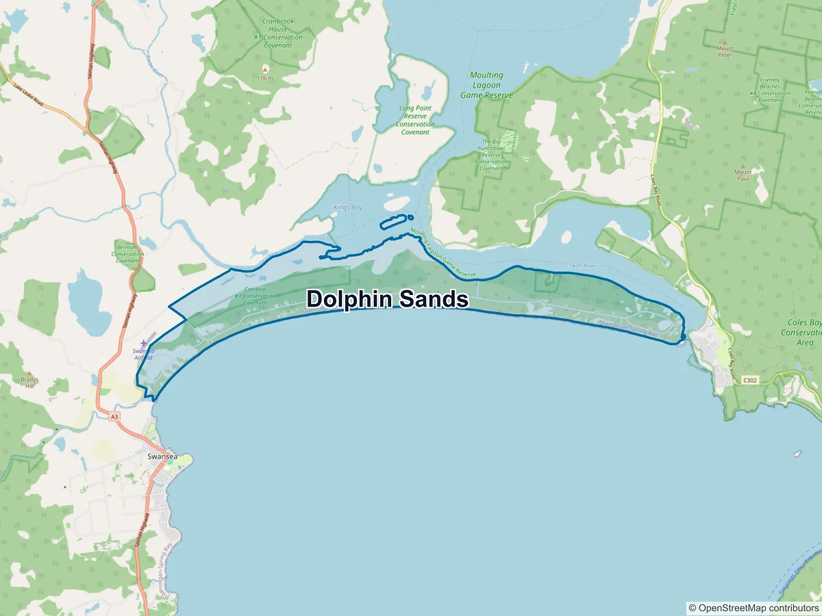 Map of Dolphin Sands, TAS, Australia