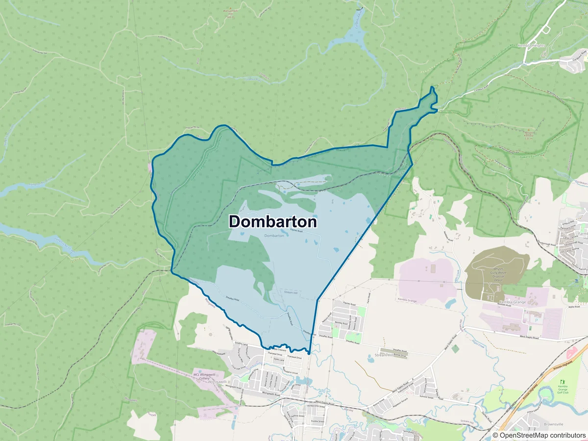 Map of Dombarton, NSW, Australia