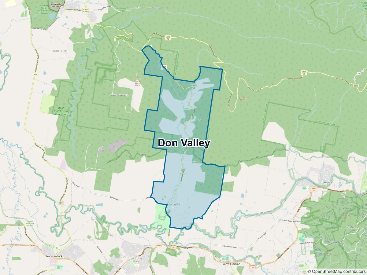 Map of Don Valley, VIC, Australia