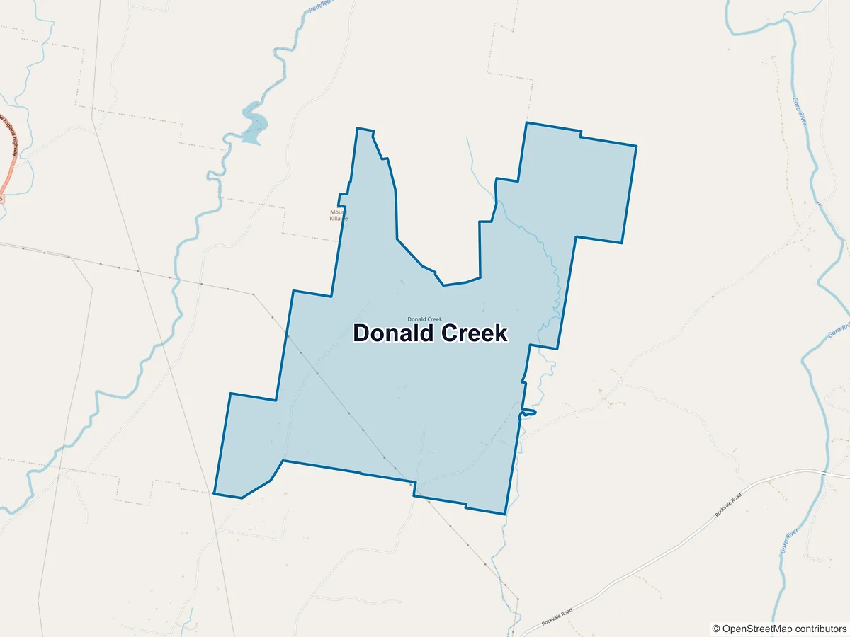 Map of Donald Creek, NSW, Australia