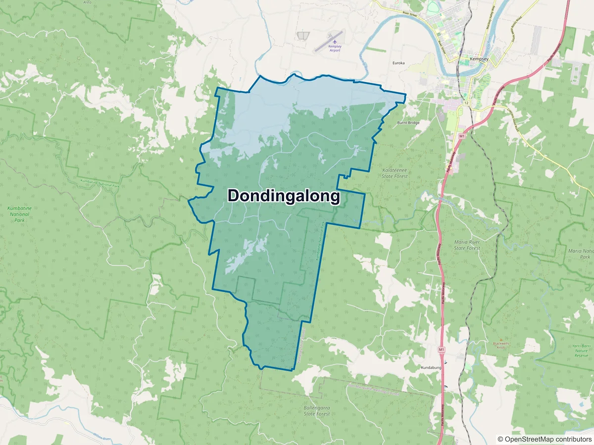 Map of Dondingalong, NSW, Australia