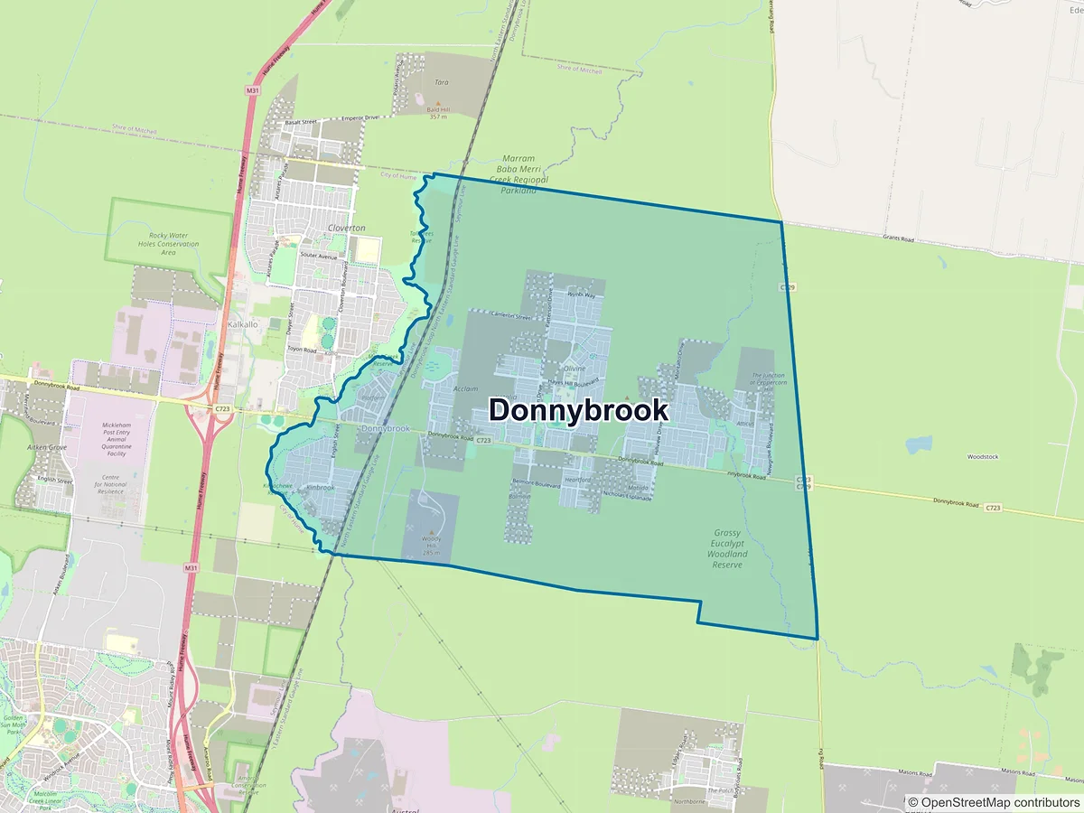 Map of Donnybrook, VIC, Australia