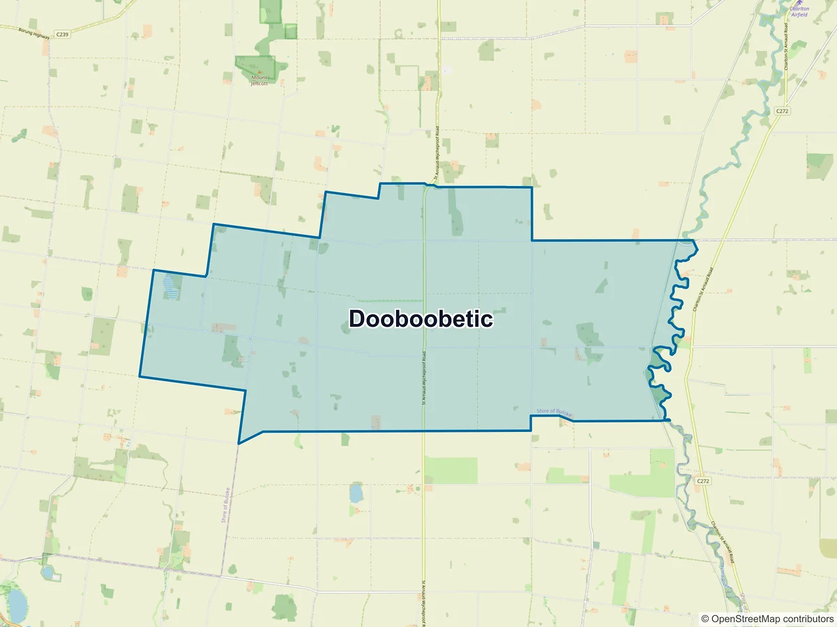 Map of Dooboobetic, VIC, Australia