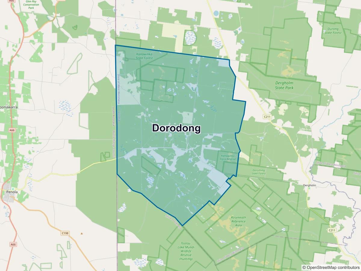 Map of Dorodong, VIC, Australia