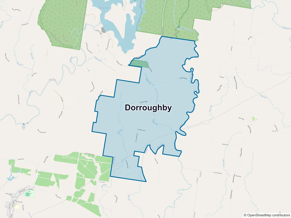 Map of Dorroughby, NSW, Australia