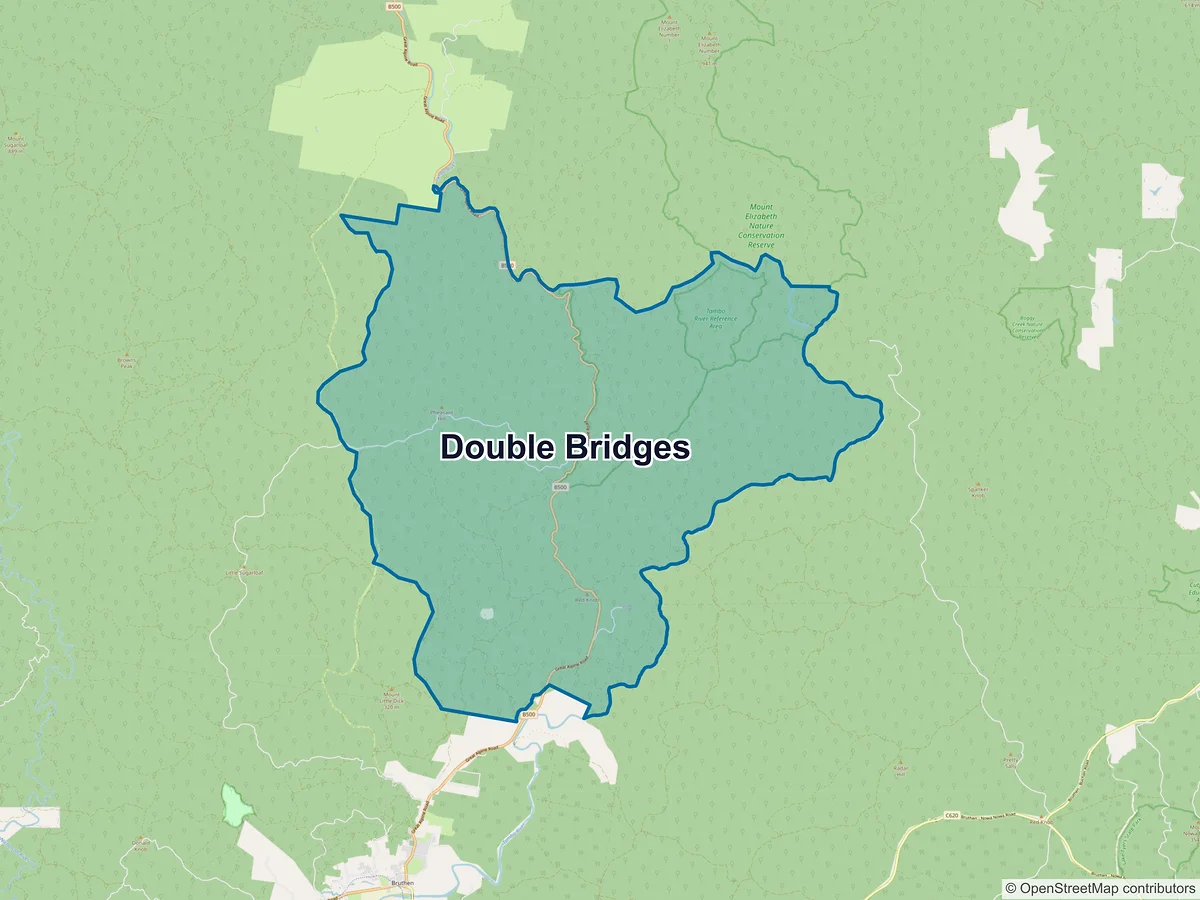 Map of Double Bridges, VIC, Australia