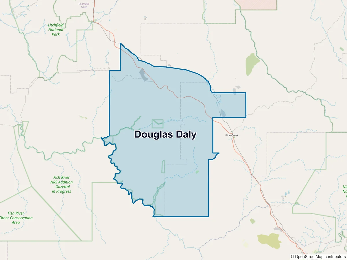Map of Douglas-Daly, NT, Australia