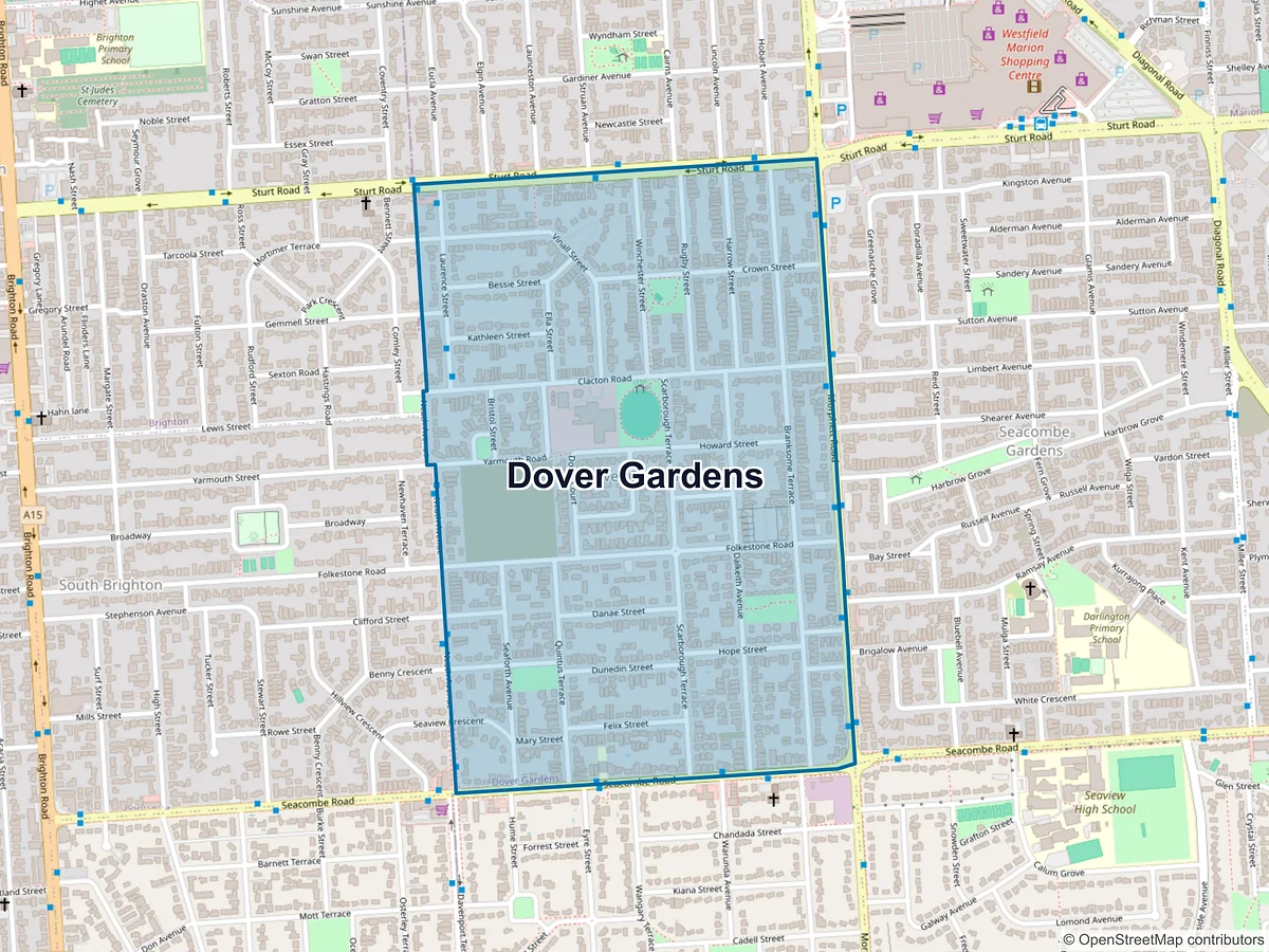 Map of Dover Gardens, SA, Australia