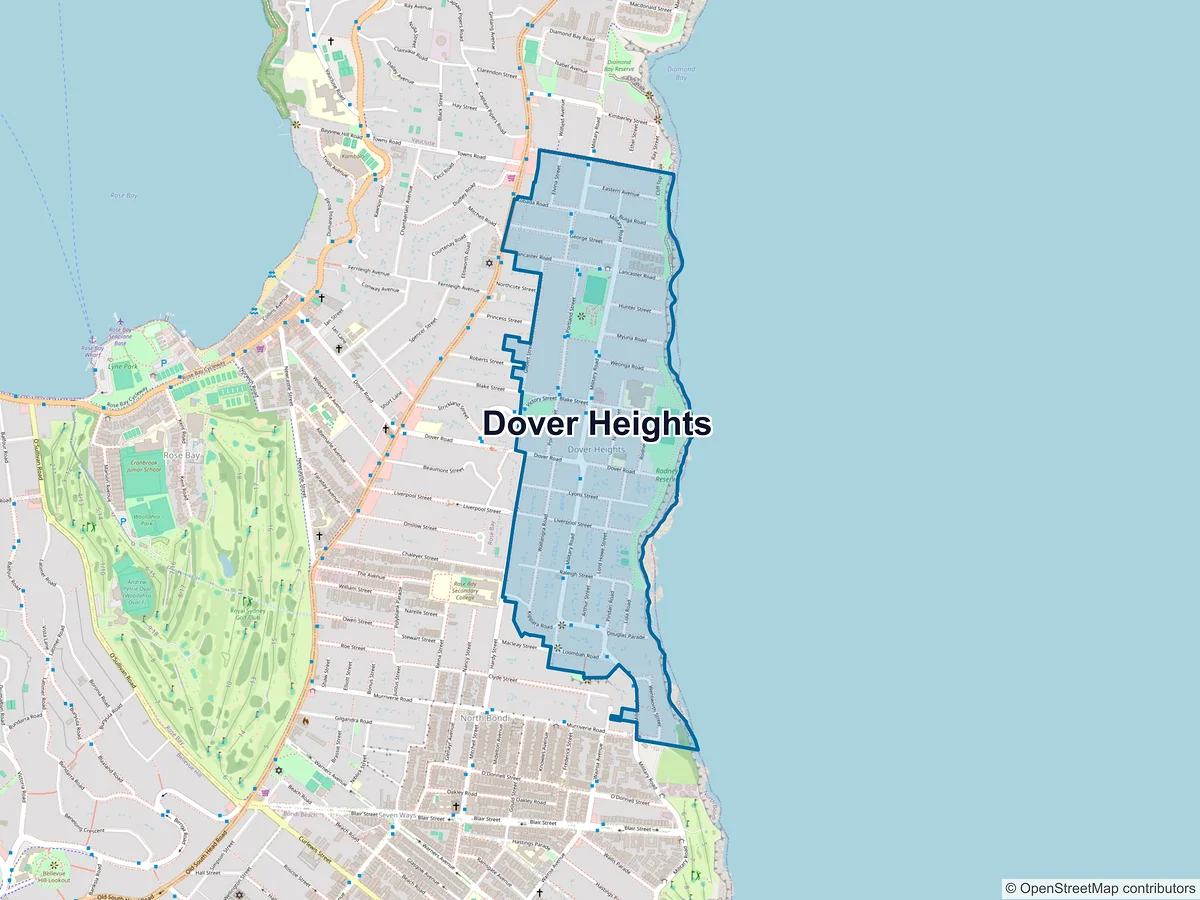 Map of Dover Heights, NSW, Australia