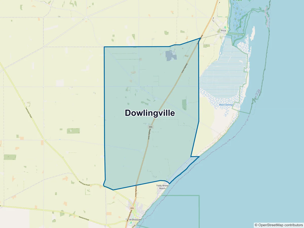 Map of Dowlingville, SA, Australia