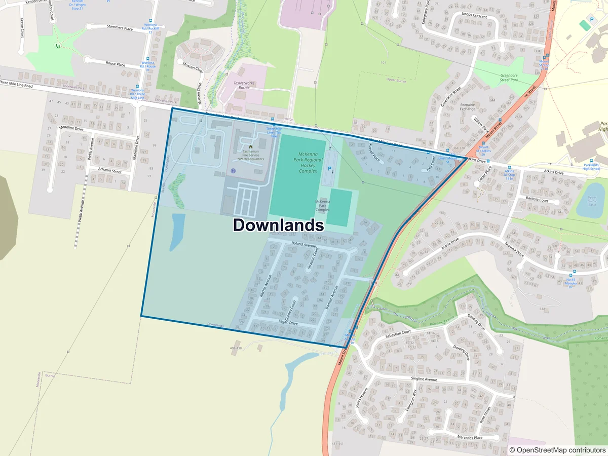 Map of Downlands, TAS, Australia