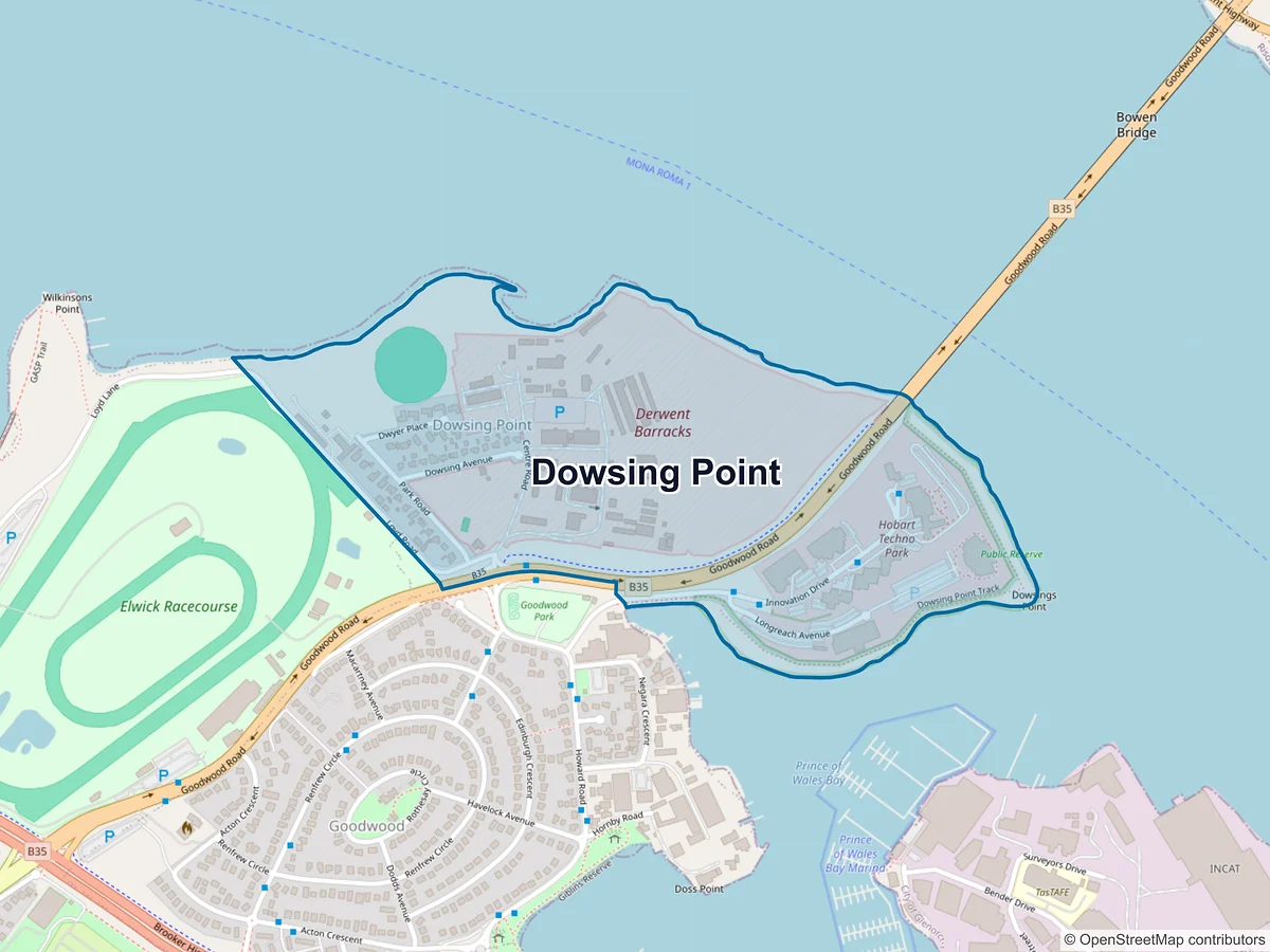 Map of Dowsing Point, TAS, Australia
