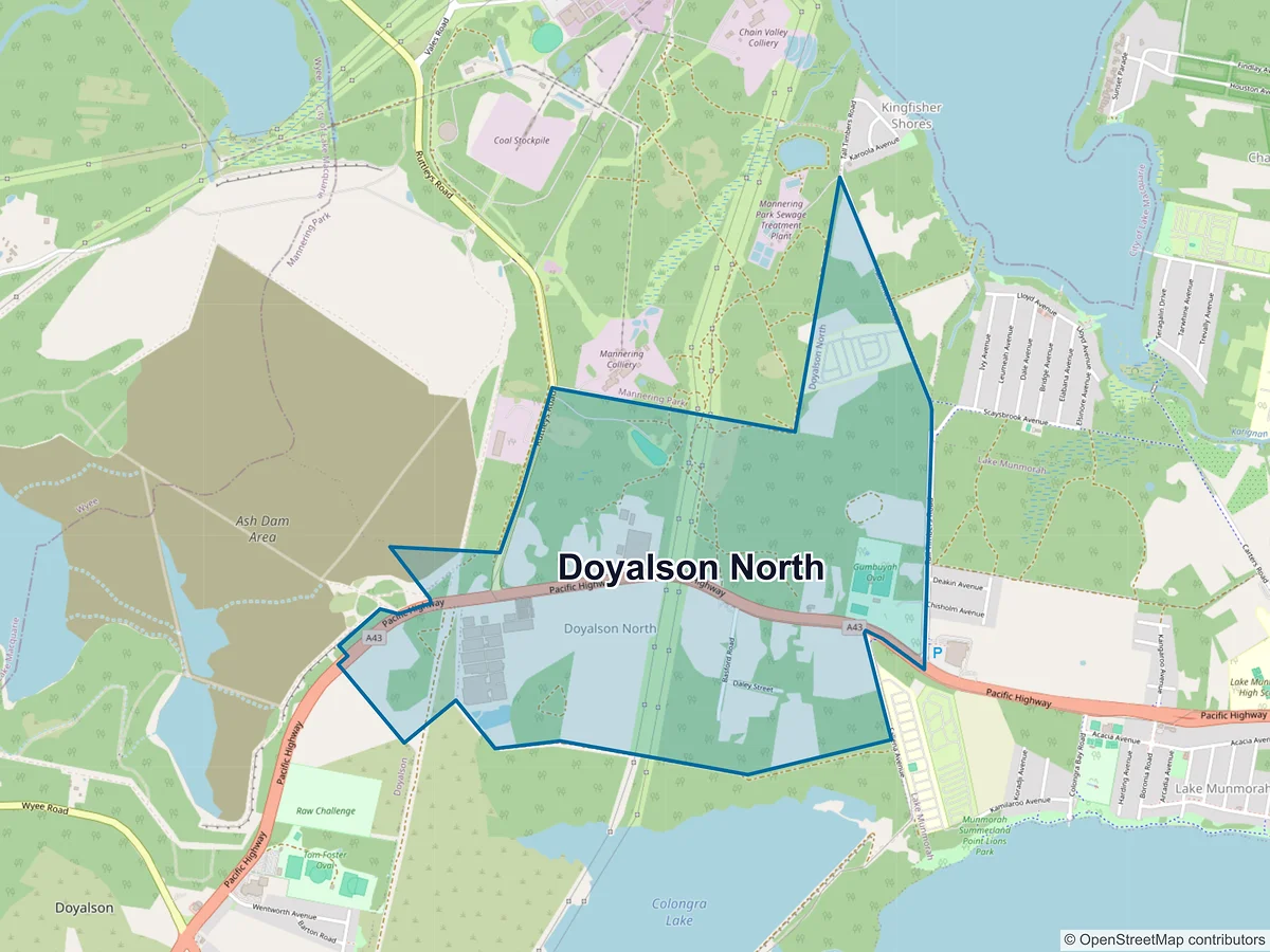 Map of Doyalson North, NSW, Australia