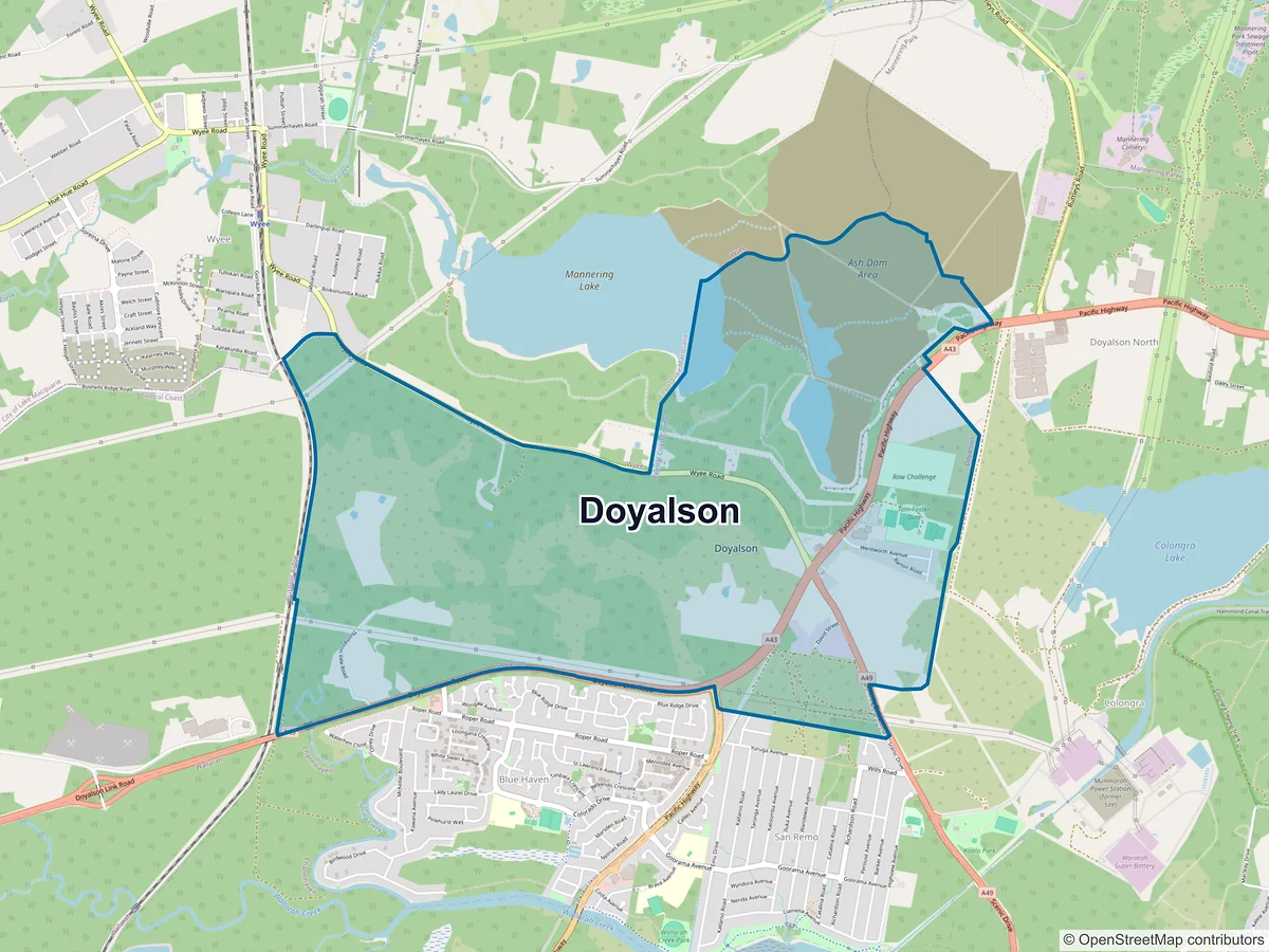 Map of Doyalson, NSW, Australia
