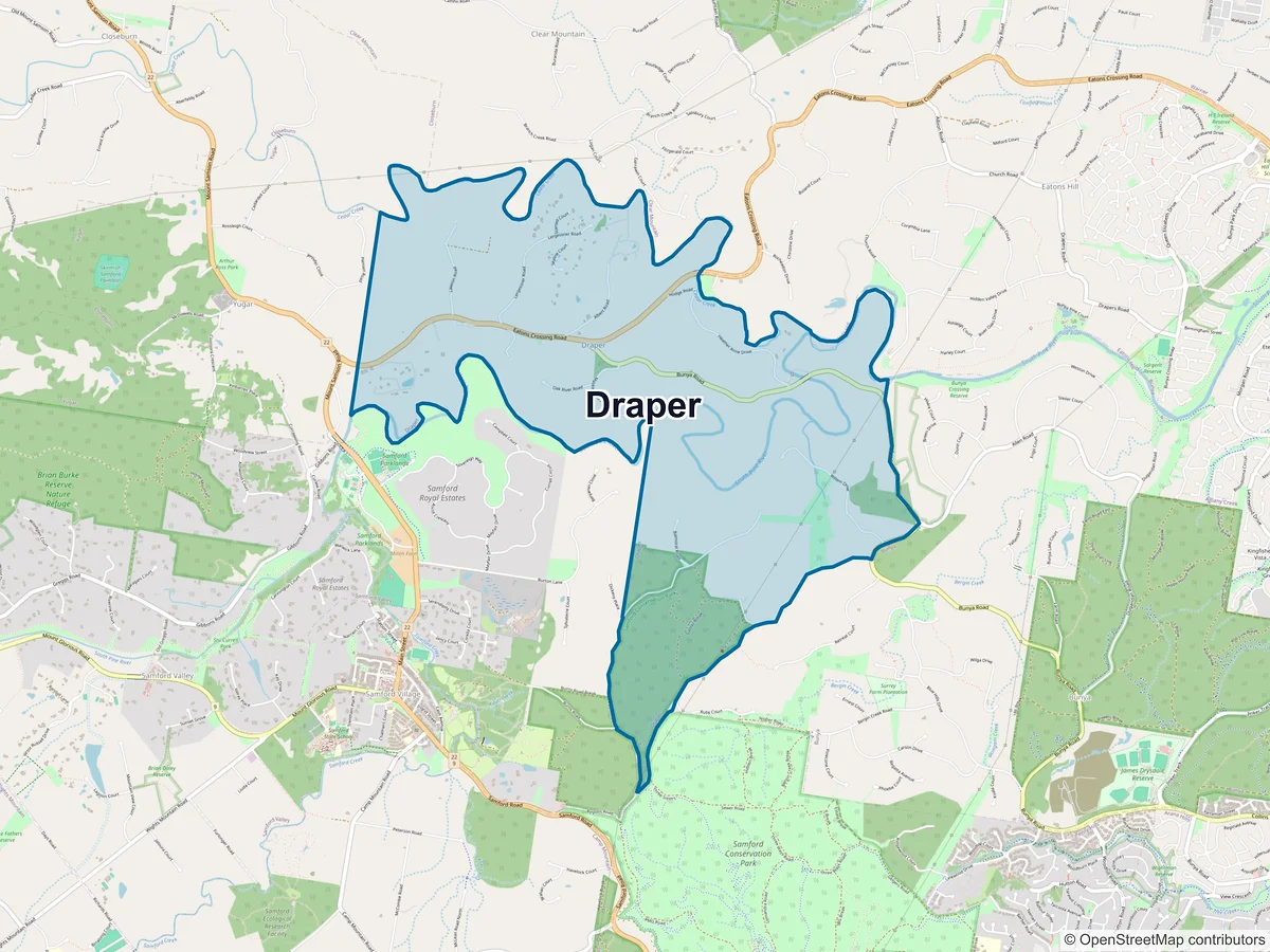 Map of Draper, QLD, Australia