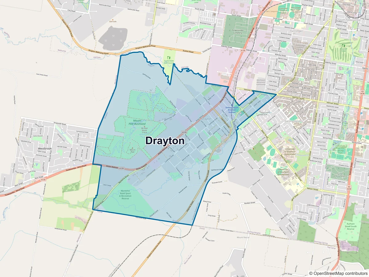 Map of Drayton, QLD, Australia