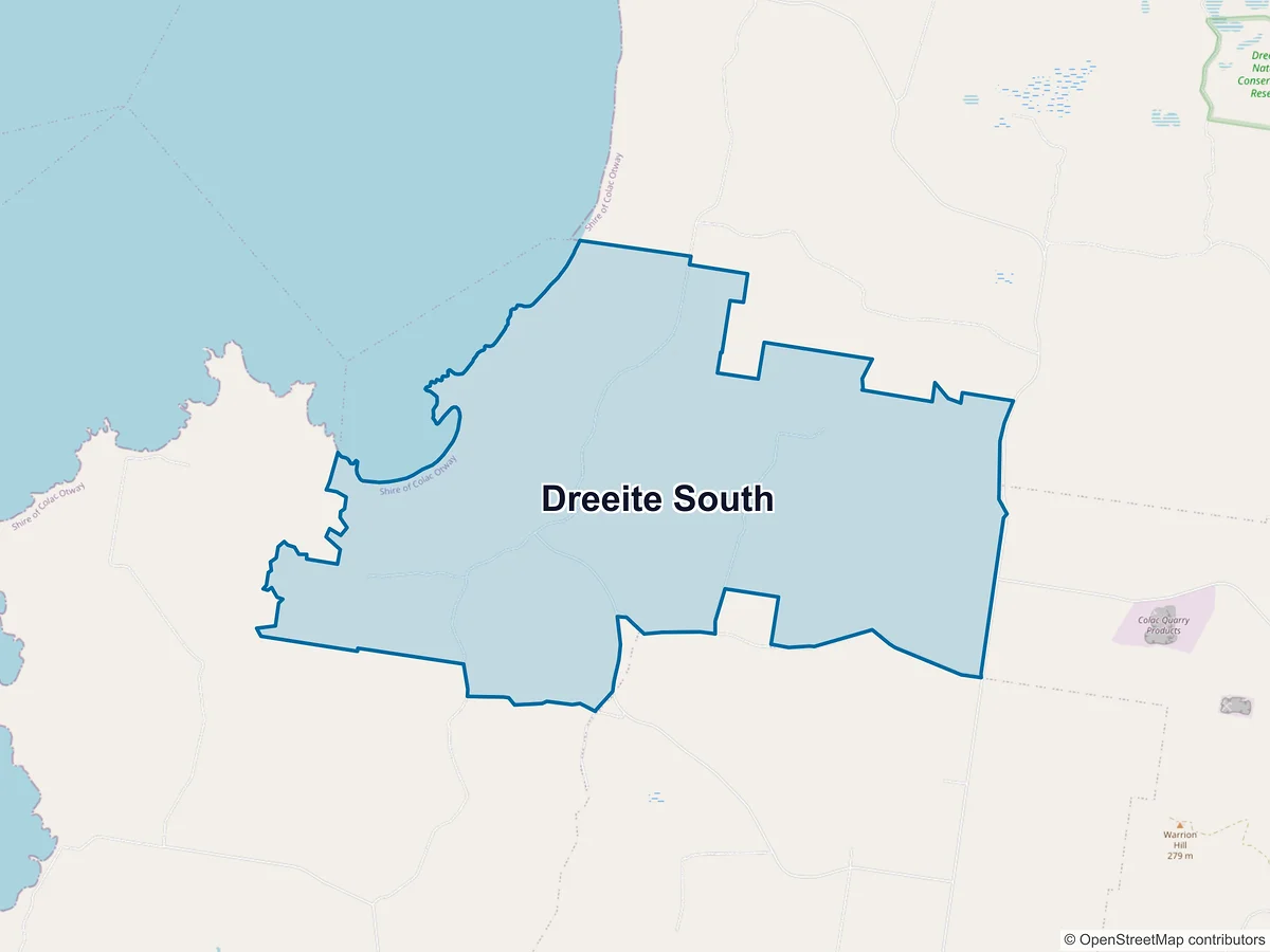 Map of Dreeite South, VIC, Australia