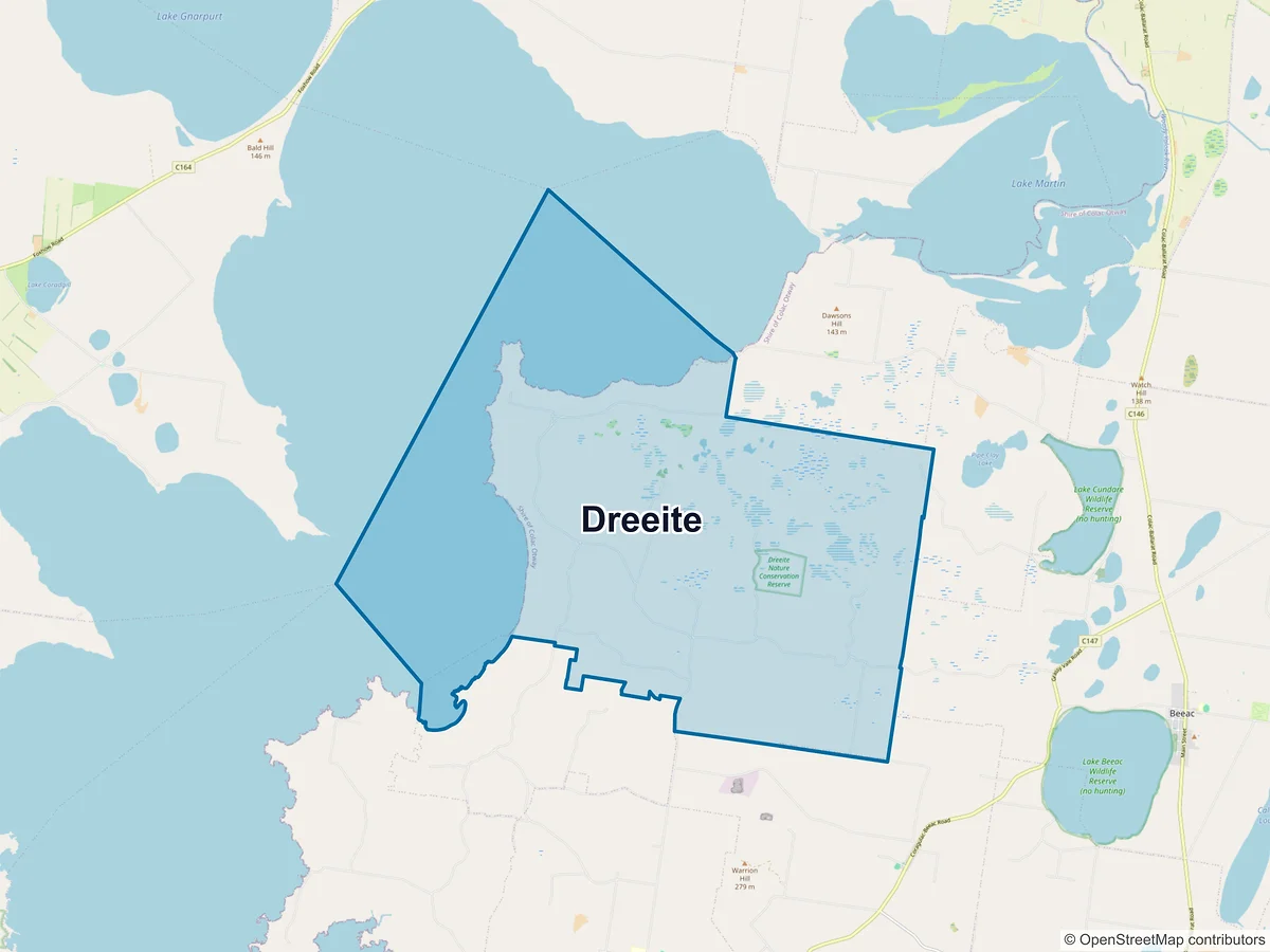 Map of Dreeite, VIC, Australia