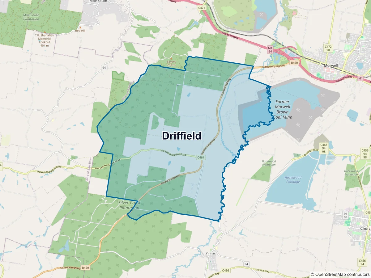 Map of Driffield, VIC, Australia