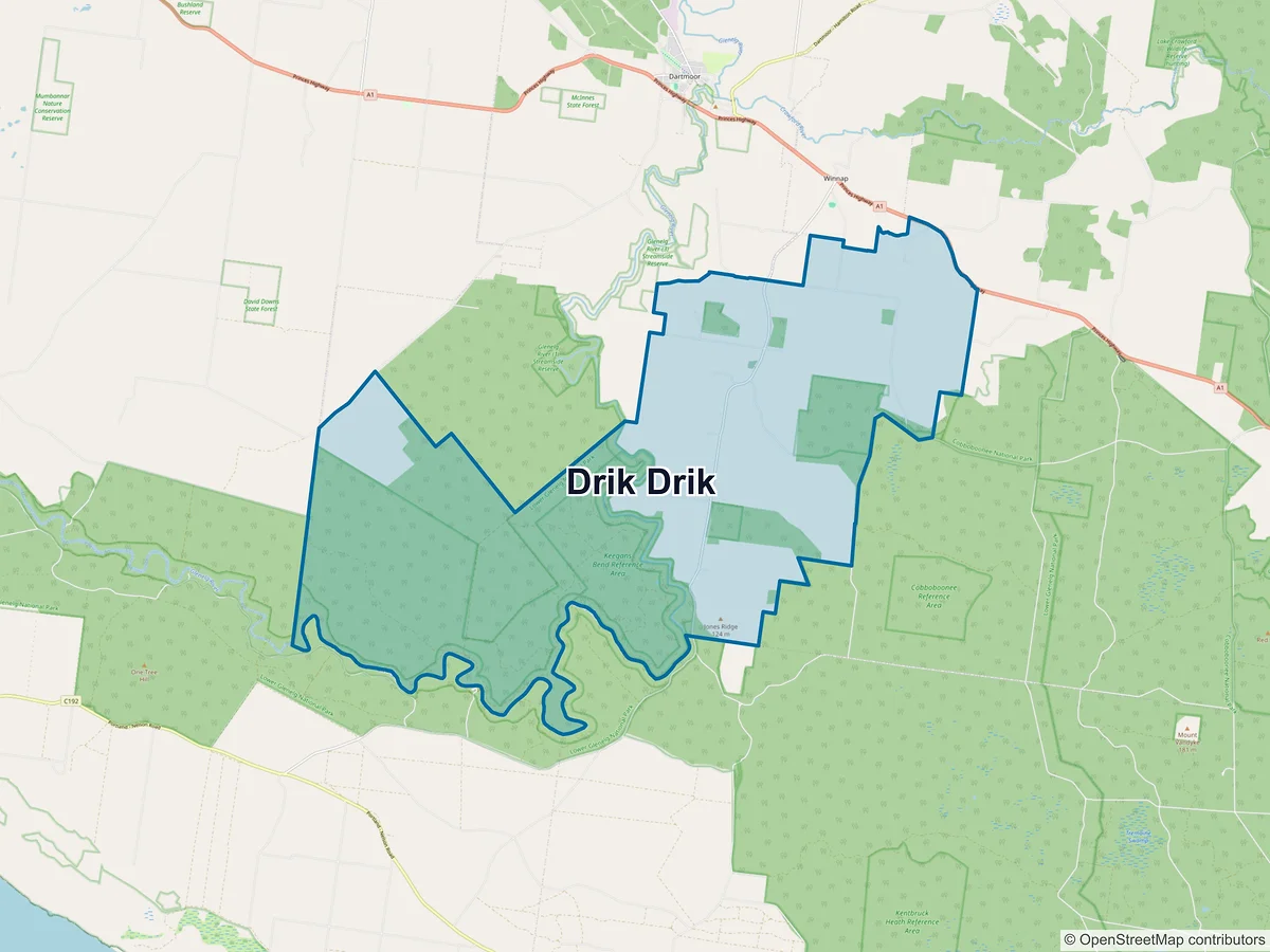 Map of Drik Drik, VIC, Australia