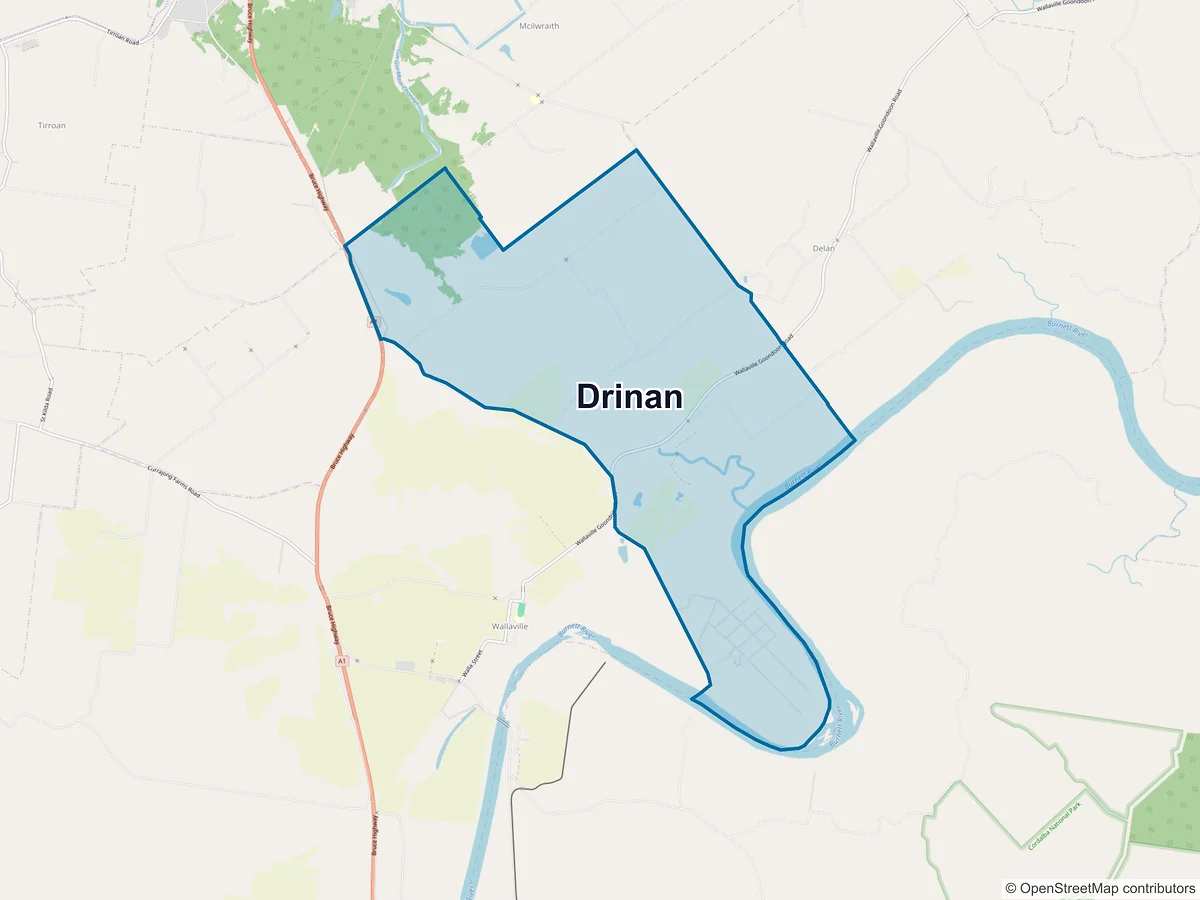 Map of Drinan, QLD, Australia