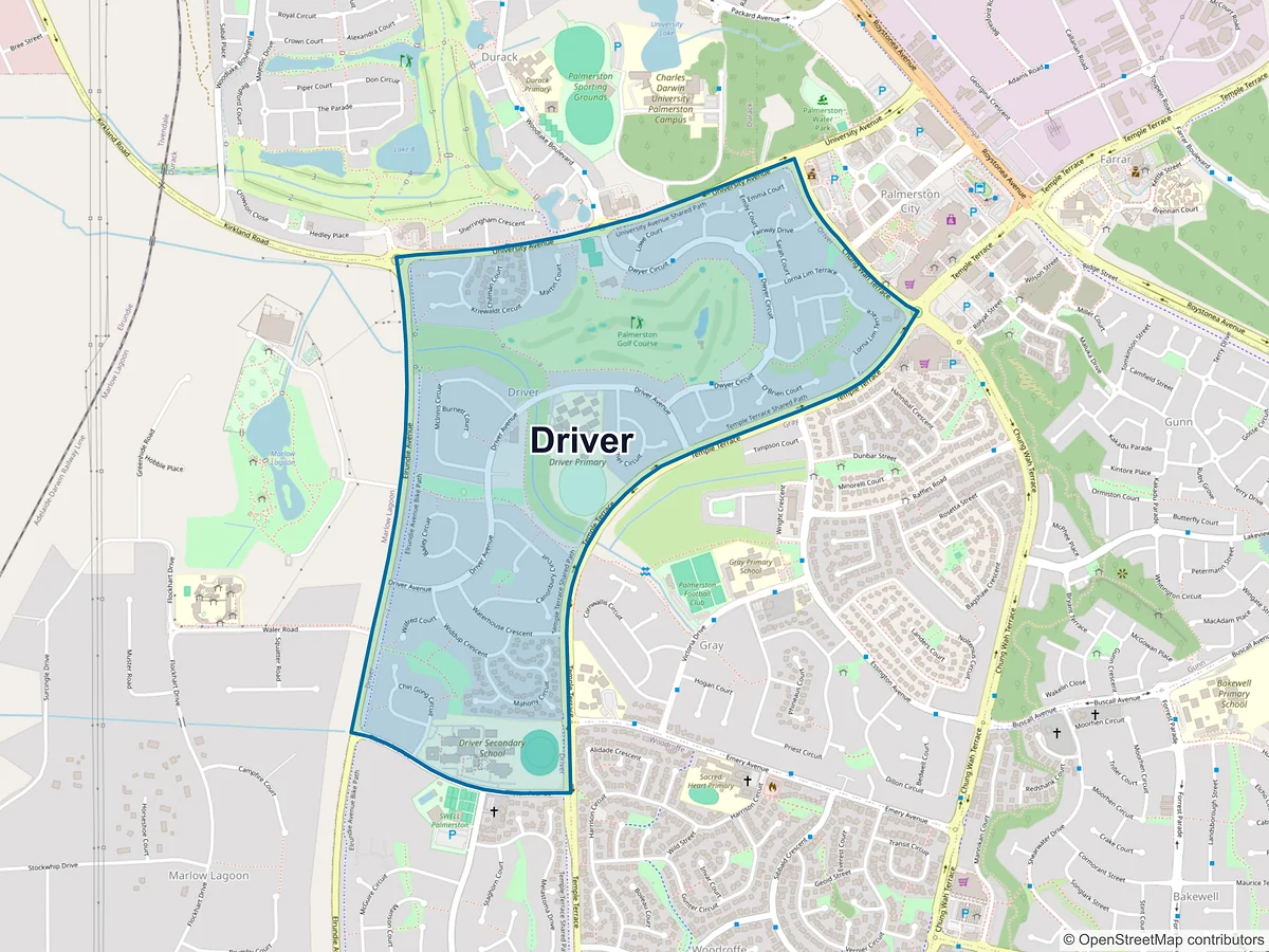 Map of Driver, NT, Australia