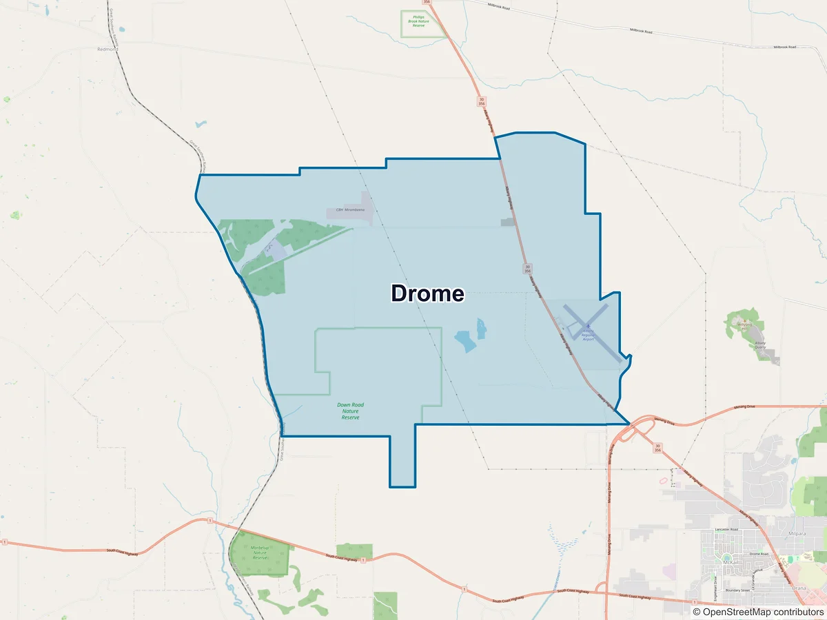 Map of Drome, WA, Australia