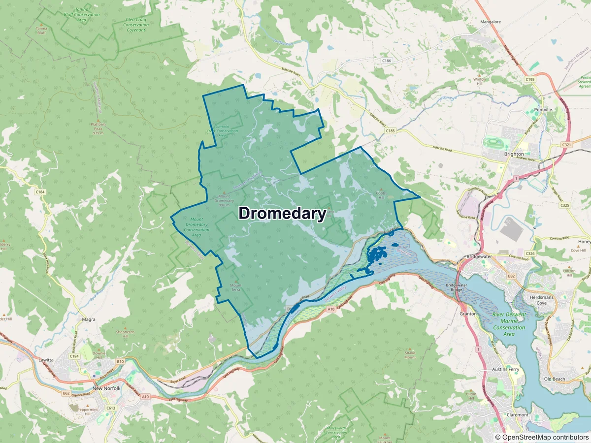 Map of Dromedary, TAS, Australia