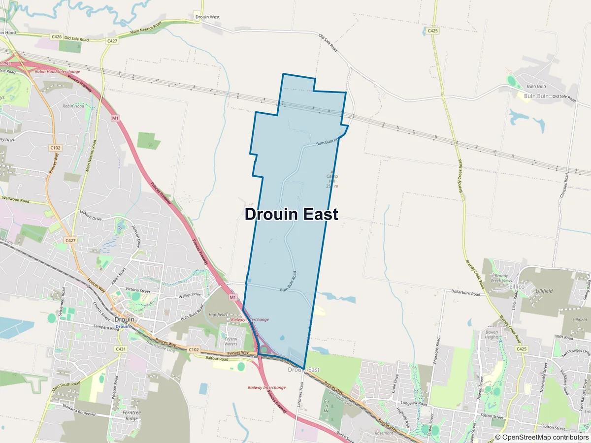 Map of Drouin East, VIC, Australia
