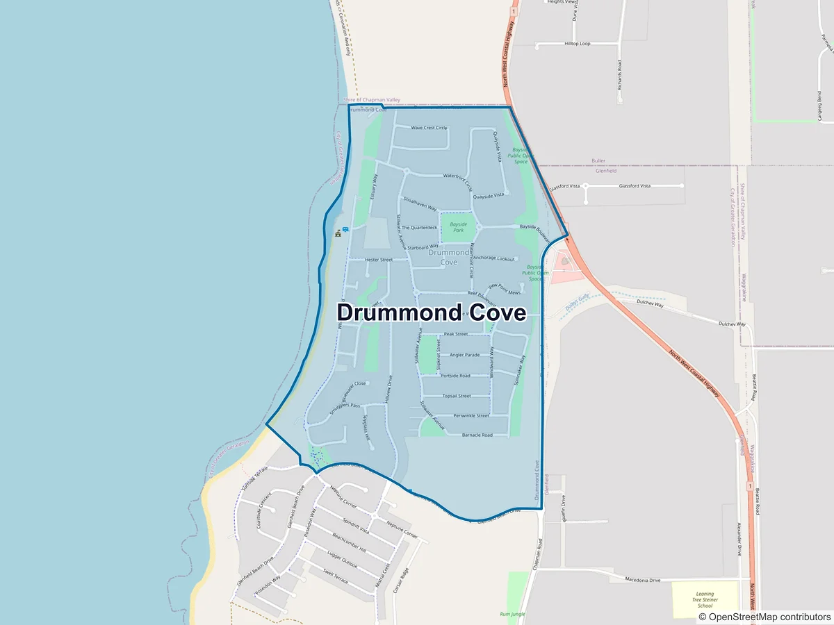 Map of Drummond Cove, WA, Australia
