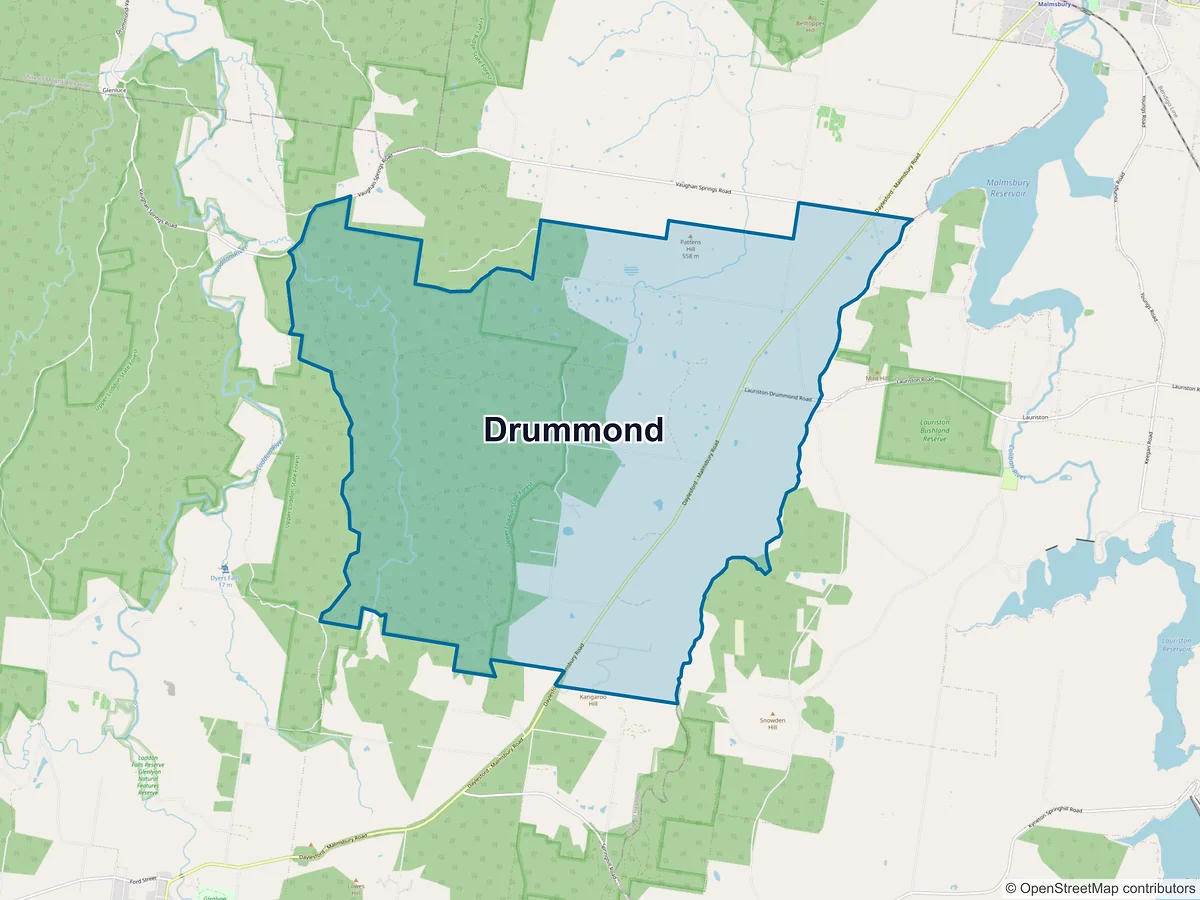 Map of Drummond, VIC, Australia