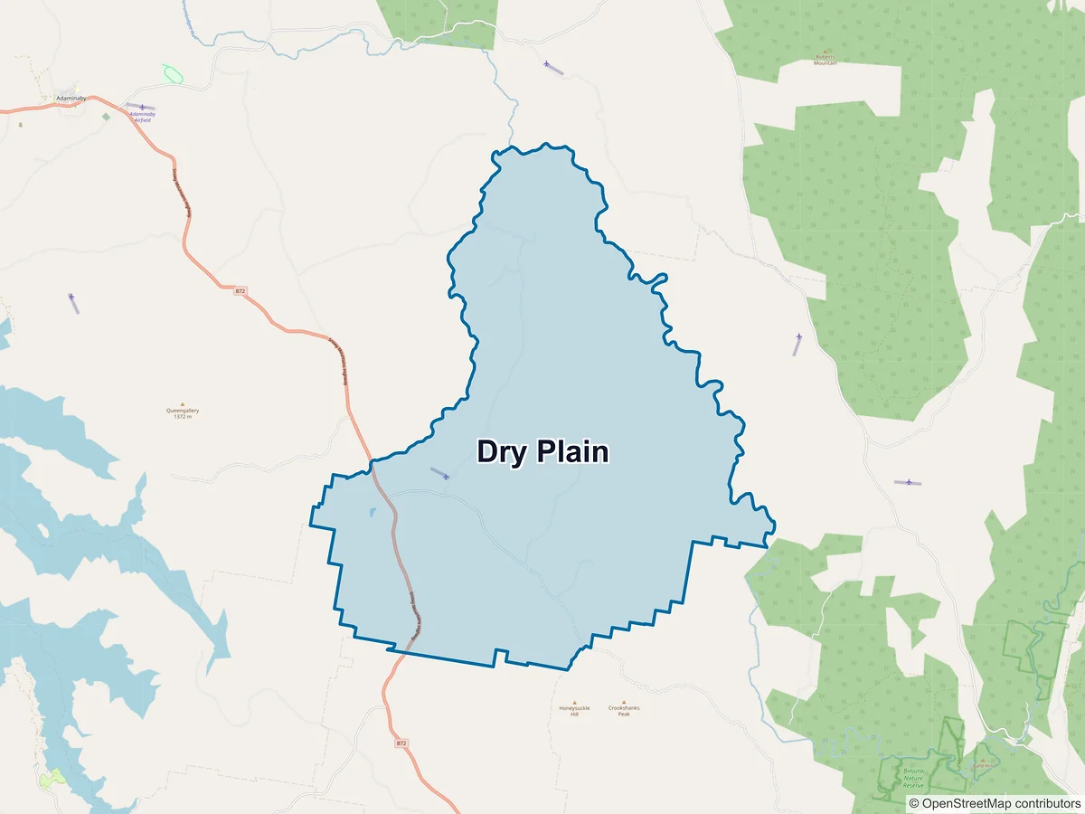 Map of Dry Plain, NSW, Australia