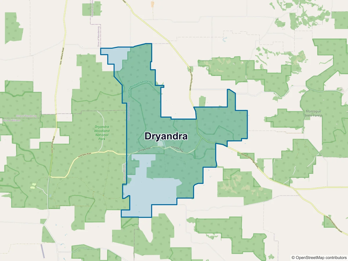 Map of Dryandra, WA, Australia
